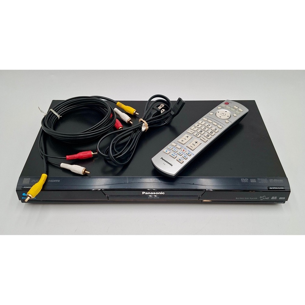 Panasonic DMP-BD60 Blu-ray DVD Player 1080p Tested Works w/ Remote AV Cable